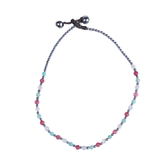 Crystal Healing Anklet - Health - Amazonite - Pure - Hematite