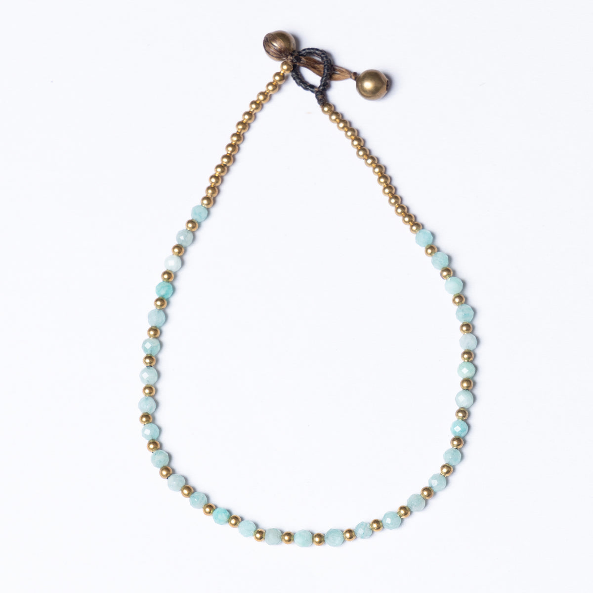Crystal Healing Anklet - Health - Amazonite - Pure - Brass