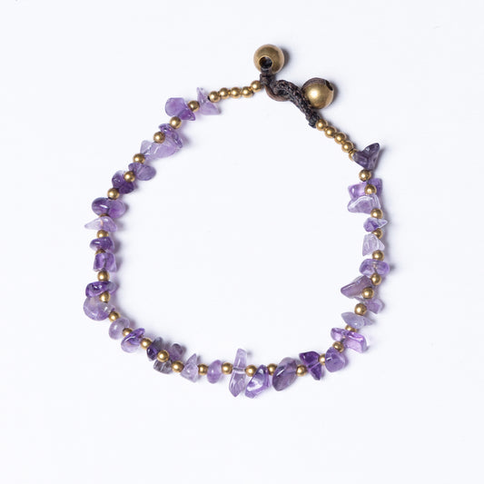 Crystal Healing Bracelet - Anxiety -  Amethyst - Organic