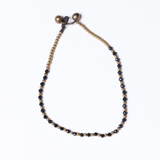 Crystal Healing Anklet - Inspiration - Black Spinel - Pure