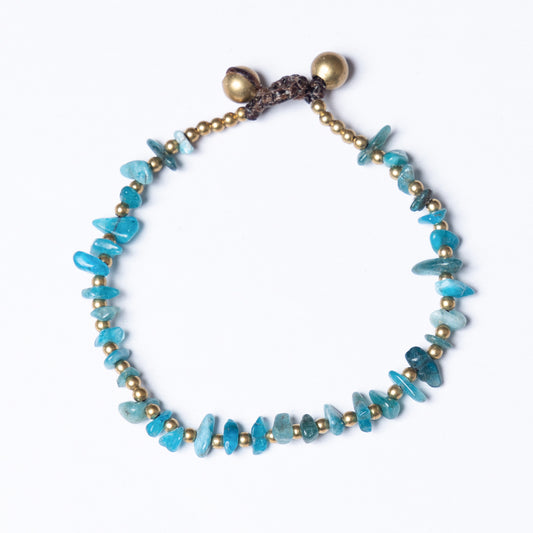 Crystal Healing Bracelet- Confidence - Blue Apatite  - Organic