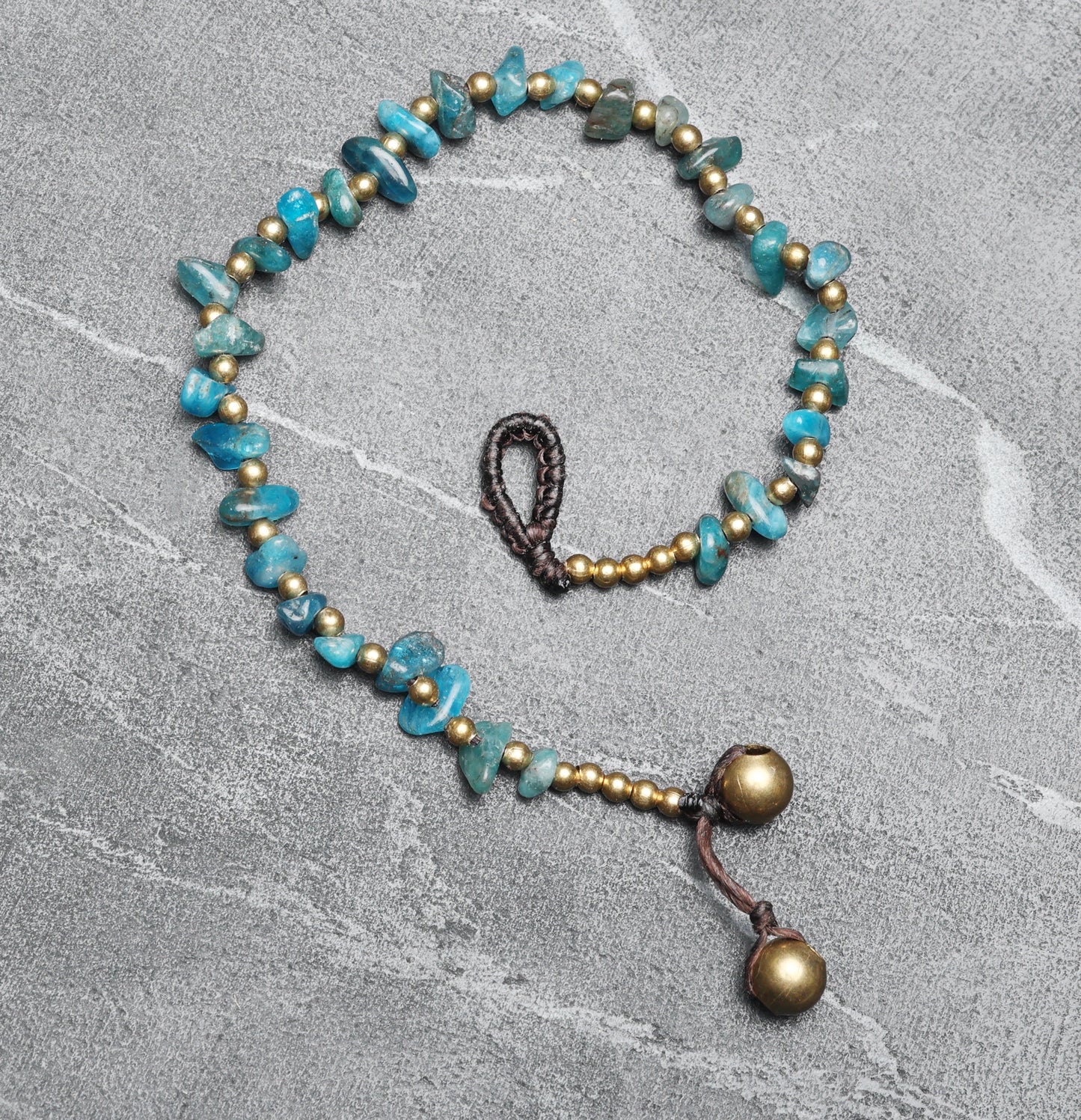 Crystal Healing Bracelet- Confidence - Blue Apatite  - Organic