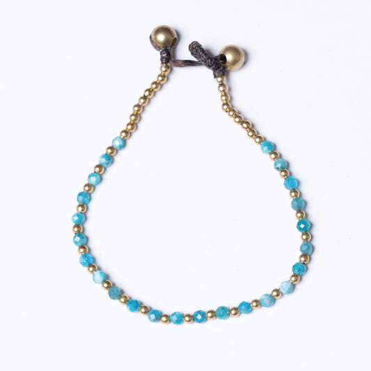 Crystal Healing Bracelet - Blue Apatite - Pure