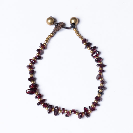 Crystal Healing Bracelet -  Romance - Garnet - Organic