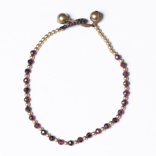 Menopause Relief Bracelet - Gut Health - Garnet - Brass