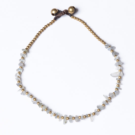 Crystal Healing Anklet - Clarity - Labradorite - Organic