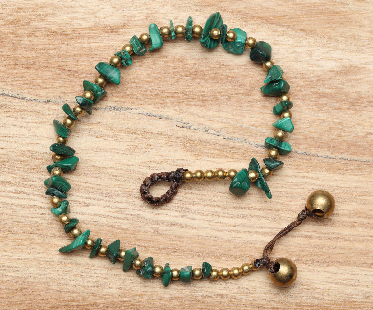 Crystal Healing Bracelet- Protection - Malachite - Organic