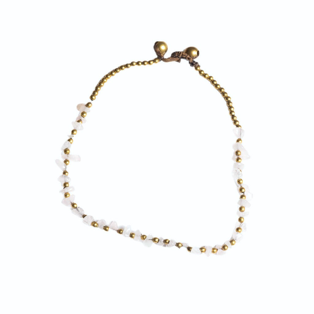 Crystal Healing Anklet - Stress - Moonstone - Organic