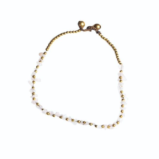 Crystal Healing Anklet - Stress - Moonstone - Organic
