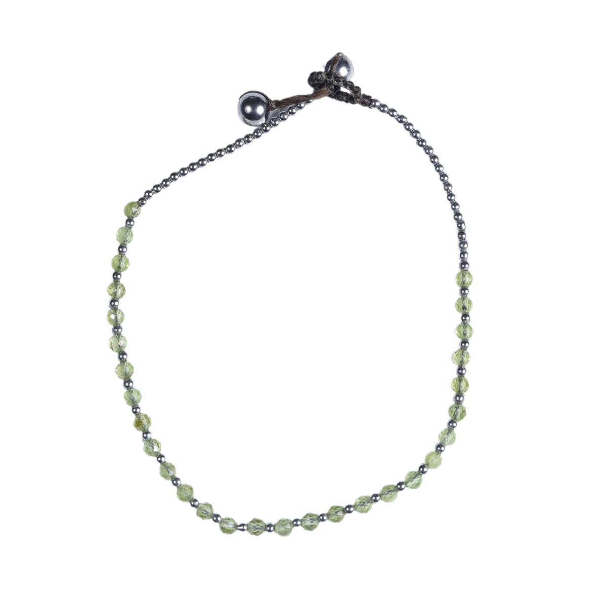 Crystal Healing Anklet - Positivity - Peridot - Pure - Hematite
