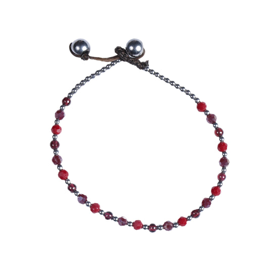 Crystal Healing Bracelet - Love - Pink Agate & Hematite