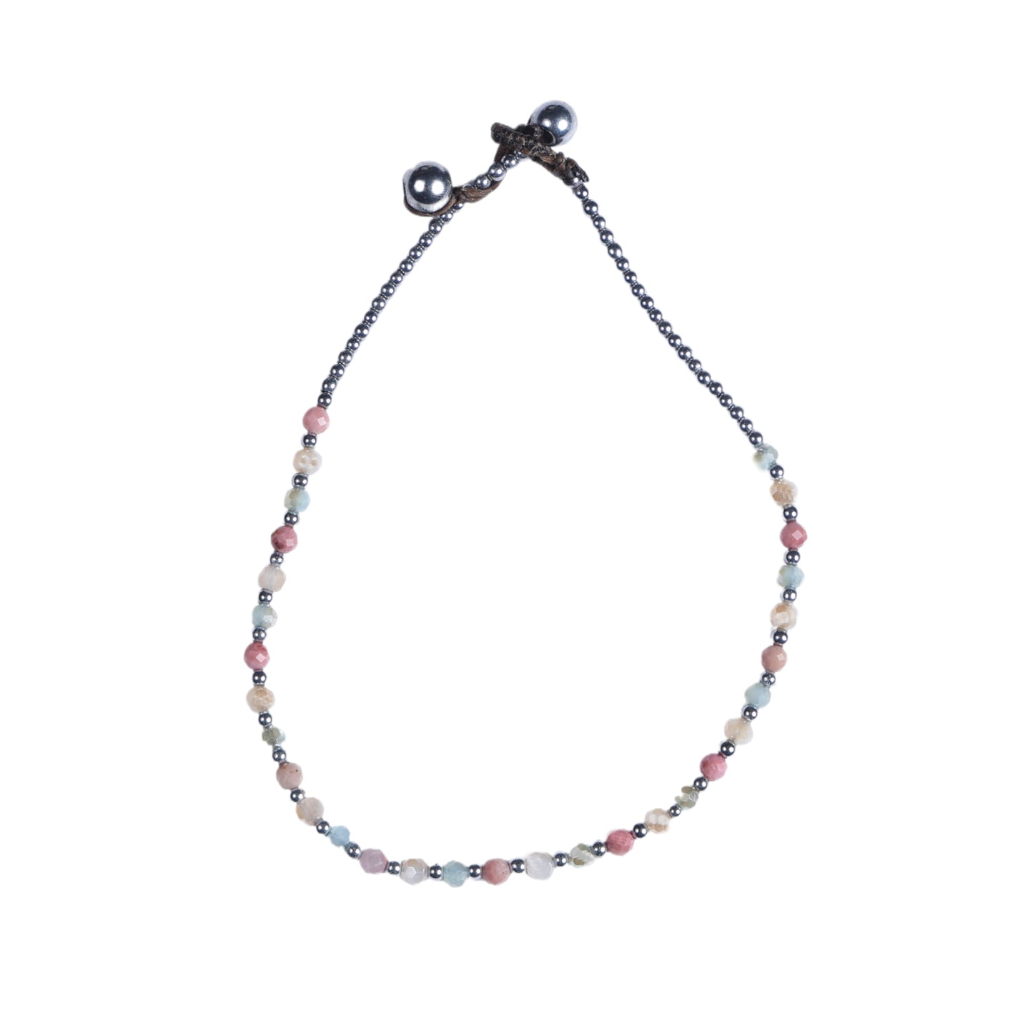 Crystal Healing Anklet - Balance - Rhodonite - Hematite
