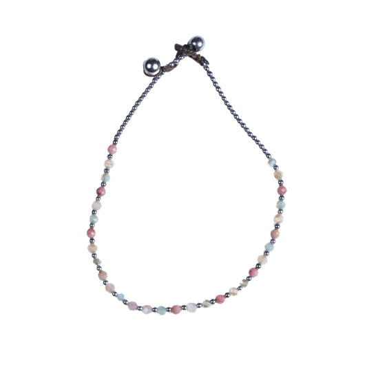 Crystal Healing Anklet - Balance - Rhodonite - Hematite