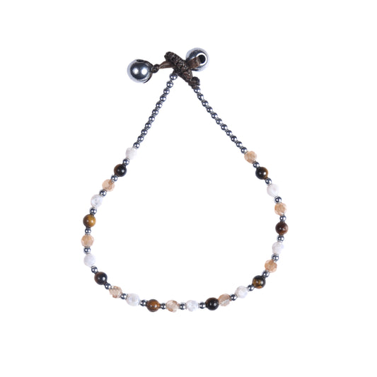 Crystal Healing Bracelet - Courage - Tigers Eye & Hematite