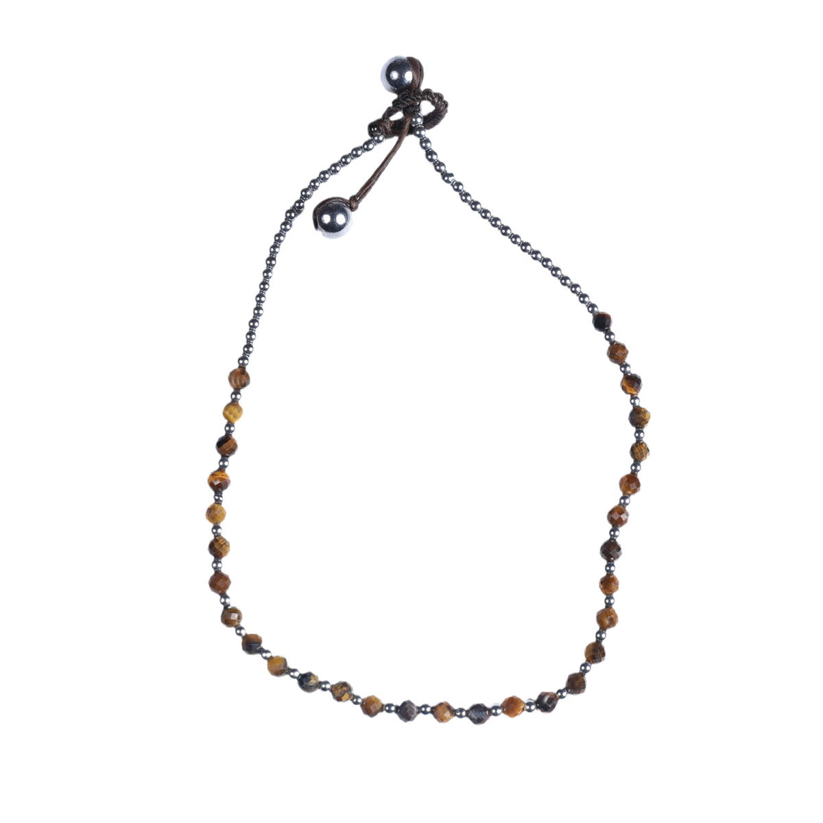 Crystal Healing Anklet - Courage - Tigers Eye - Hematite - Pure