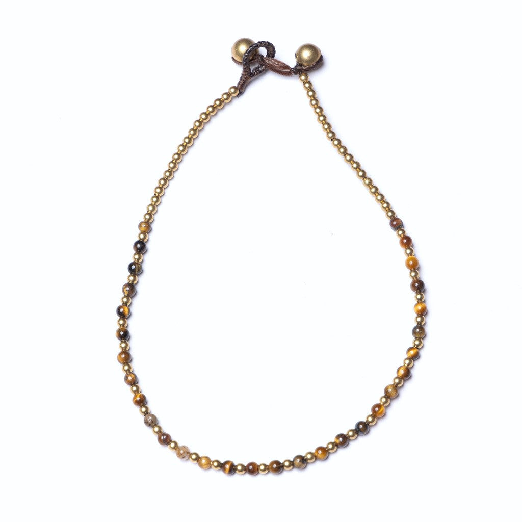 Crystal Healing Anklet - Courage - Tigers Eye - Pure