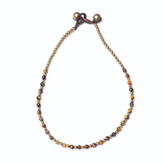 Crystal Healing Anklet - Courage - Tigers Eye - Pure