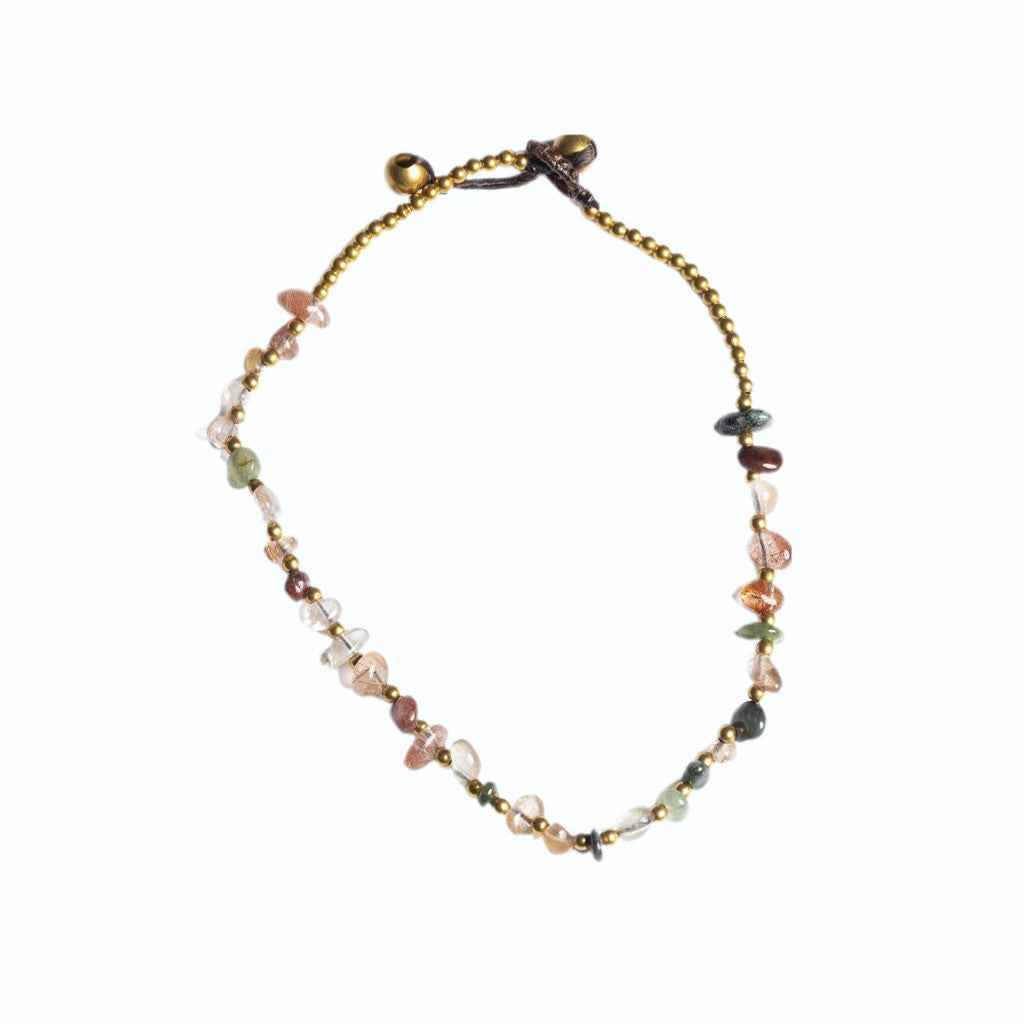 Crystal Healing Anklet - Wealth - Tourmaline - Organic