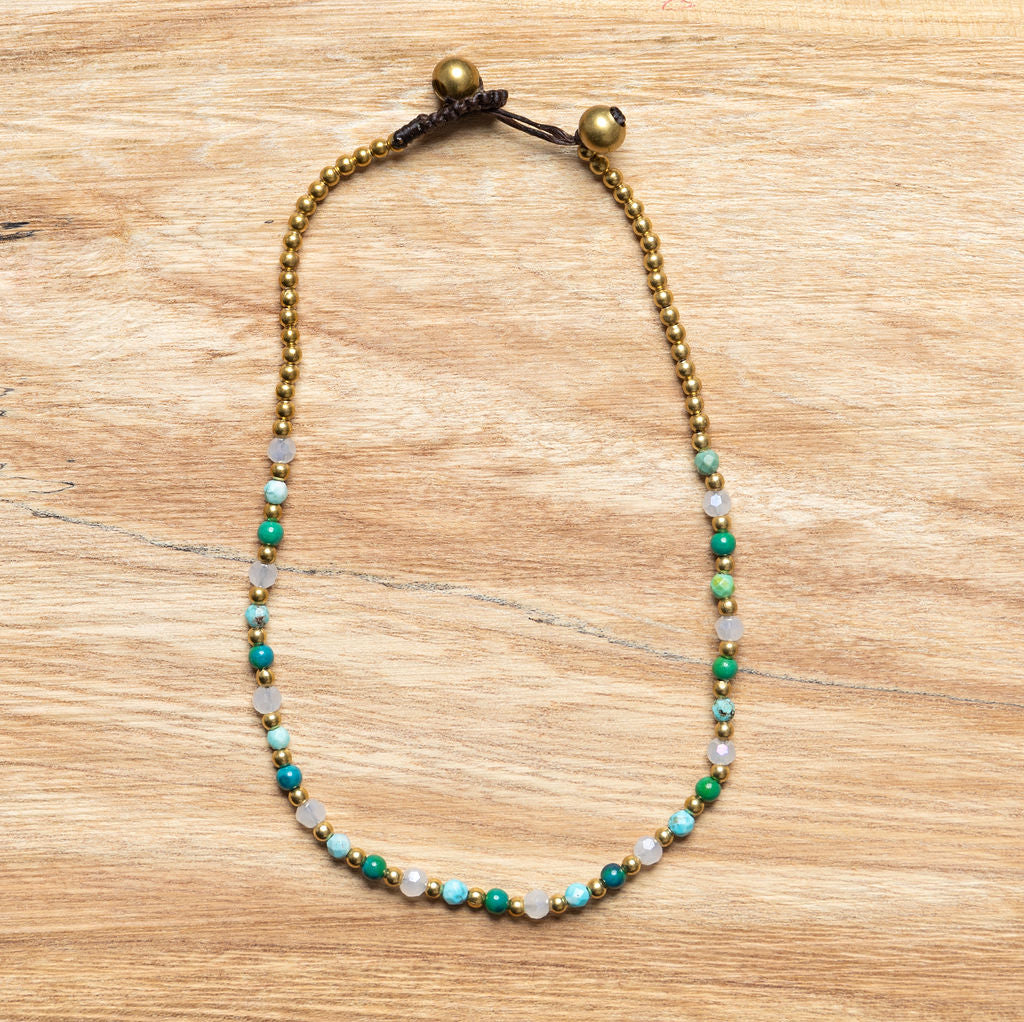 Crystal Healing Anklet - Luck  - Turquoise