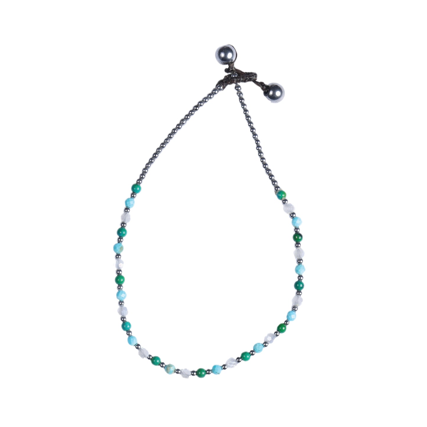 Crystal Healing Anklet - Luck  - Turquoise - Hematite