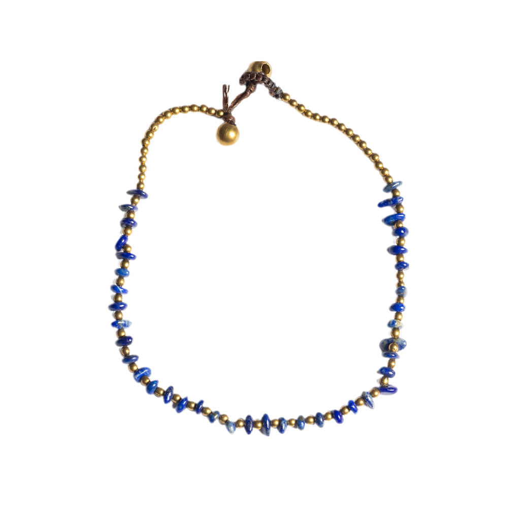 Crystal Healing Anklet - Insecurity - Lapis - Organic