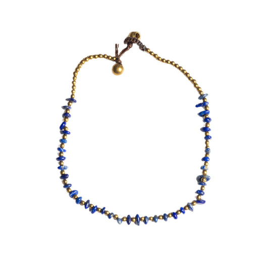 Crystal Healing Anklet - Insecurity - Lapis - Organic