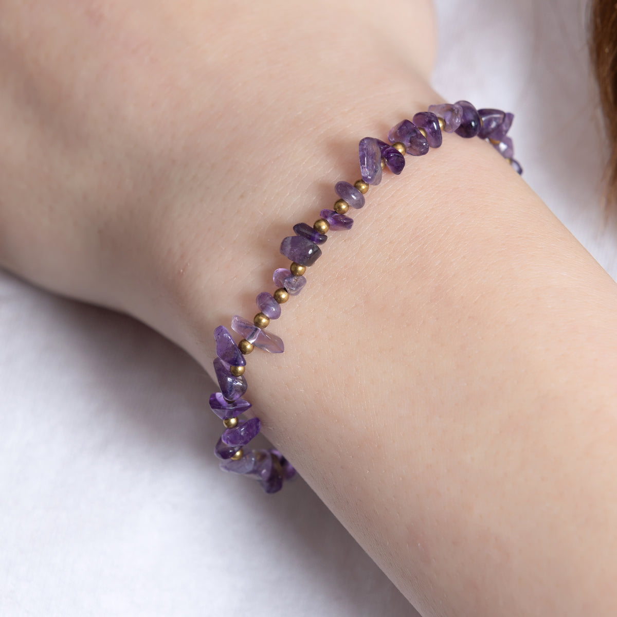 Crystal Healing Bracelet - Anxiety -  Amethyst - Organic
