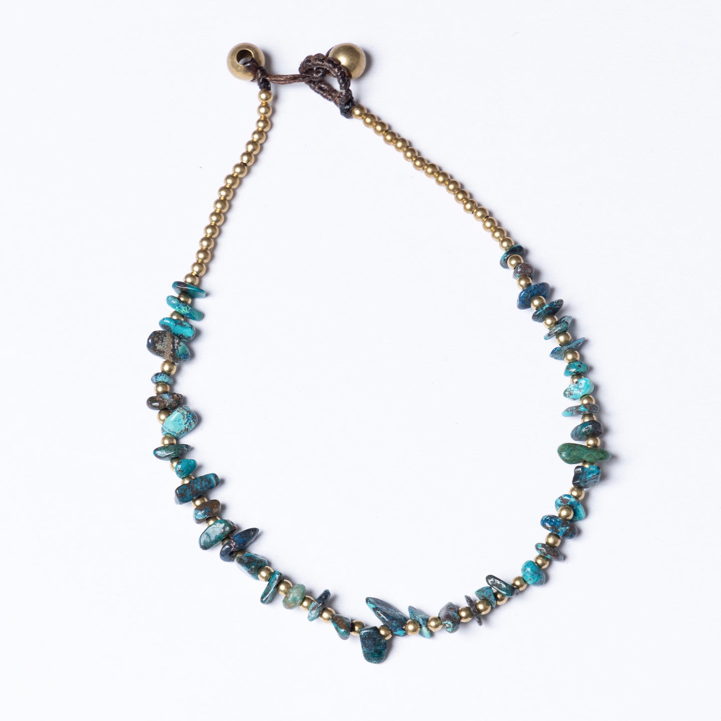 Crystal Healing Anklet - Joy - Chrysocolla - Organic