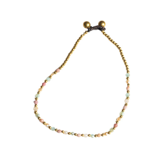 Crystal Healing Anklet - Balance - Rhodonite - Pure